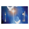 Christian Cross And White Doves Print Placemat