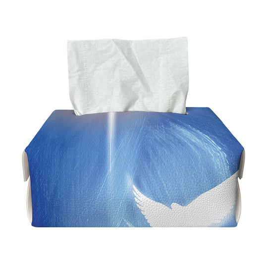 Christian Cross And White Doves Print Rectangle Tissue Box Cover
