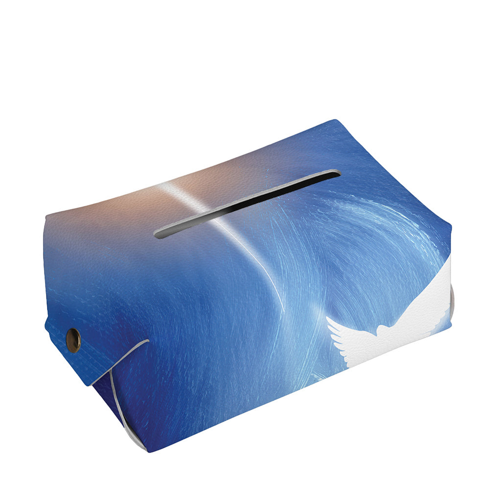 Christian Cross And White Doves Print Rectangle Tissue Box Cover