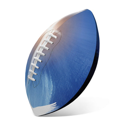 Christian Cross And White Doves Print Rugby Ball
