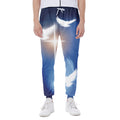 Christian Cross And White Doves Print Joggers