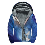 Christian Cross And White Doves Print Sherpa Lined Zip Up Hoodie