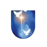 Christian Cross And White Doves Print Toilet Lid Cover