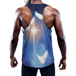 Christian Cross And White Doves Print Training Tank Top