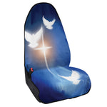 Christian Cross And White Doves Print Waterproof Car Seat Cover