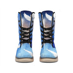 Christian Cross And White Doves Print Winter Boots