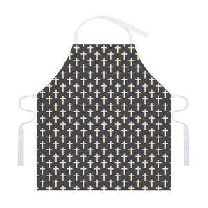 Christian Cross Pattern Print Adjustable Apron