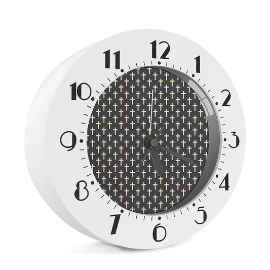 Christian Cross Pattern Print Alarm Clock