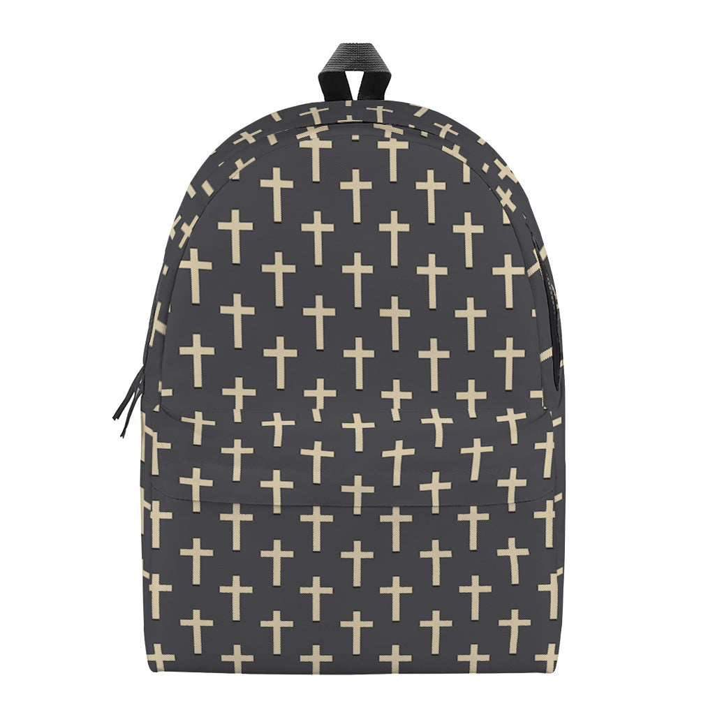 Christian Cross Pattern Print Backpack
