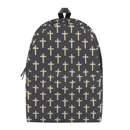 Christian Cross Pattern Print Backpack