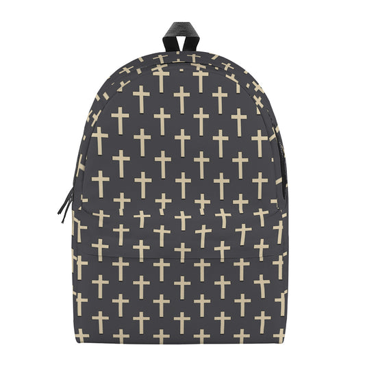 Christian Cross Pattern Print Backpack