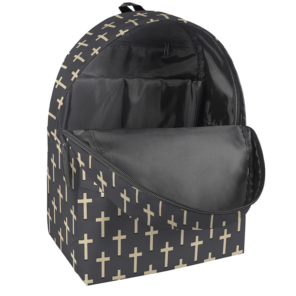 Christian Cross Pattern Print Backpack