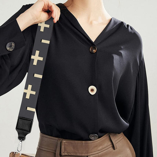 Christian Cross Pattern Print Bag Strap