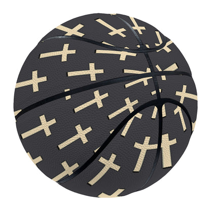 Christian Cross Pattern Print Basketball