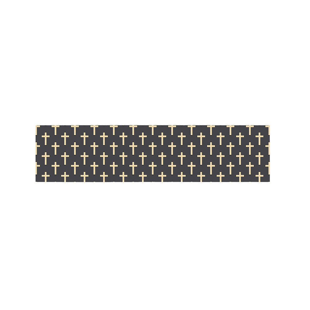 Christian Cross Pattern Print Bed Runner