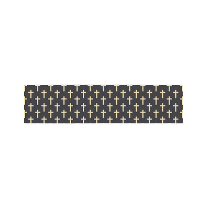 Christian Cross Pattern Print Bed Runner