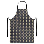 Christian Cross Pattern Print Bib Apron With Pocket
