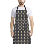 Christian Cross Pattern Print Bib Apron With Pocket