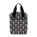 Christian Cross Pattern Print Bible Tote Bag