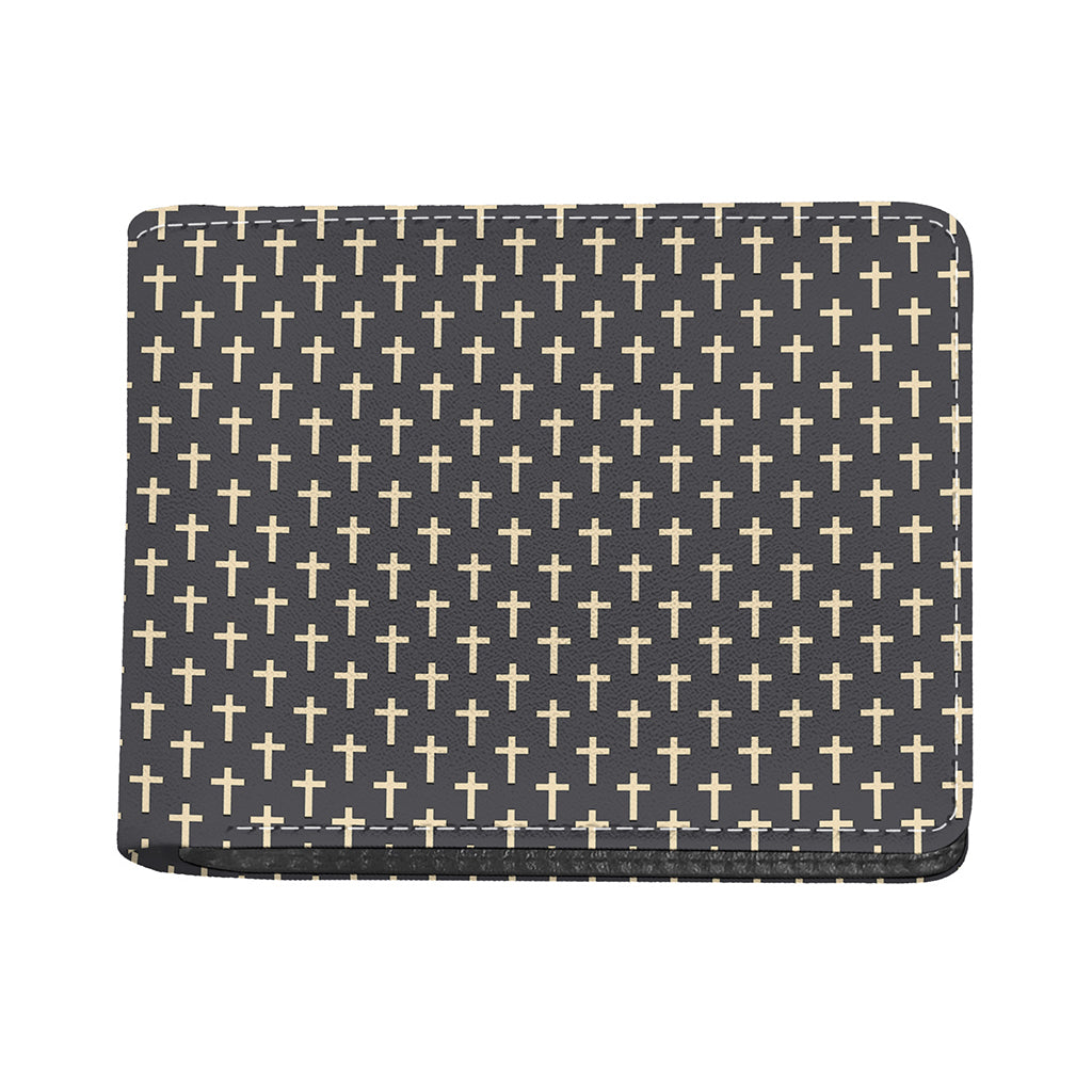 Christian Cross Pattern Print Bifold Wallet