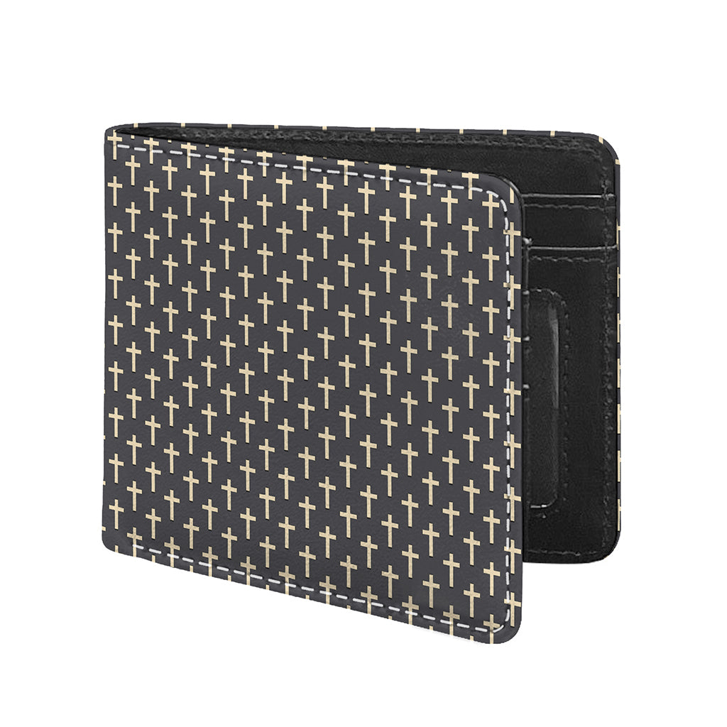Christian Cross Pattern Print Bifold Wallet
