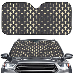 Christian Cross Pattern Print Car Windshield Sun Shade