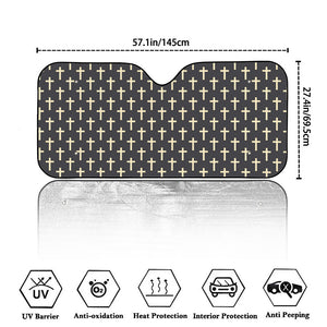 Christian Cross Pattern Print Car Windshield Sun Shade