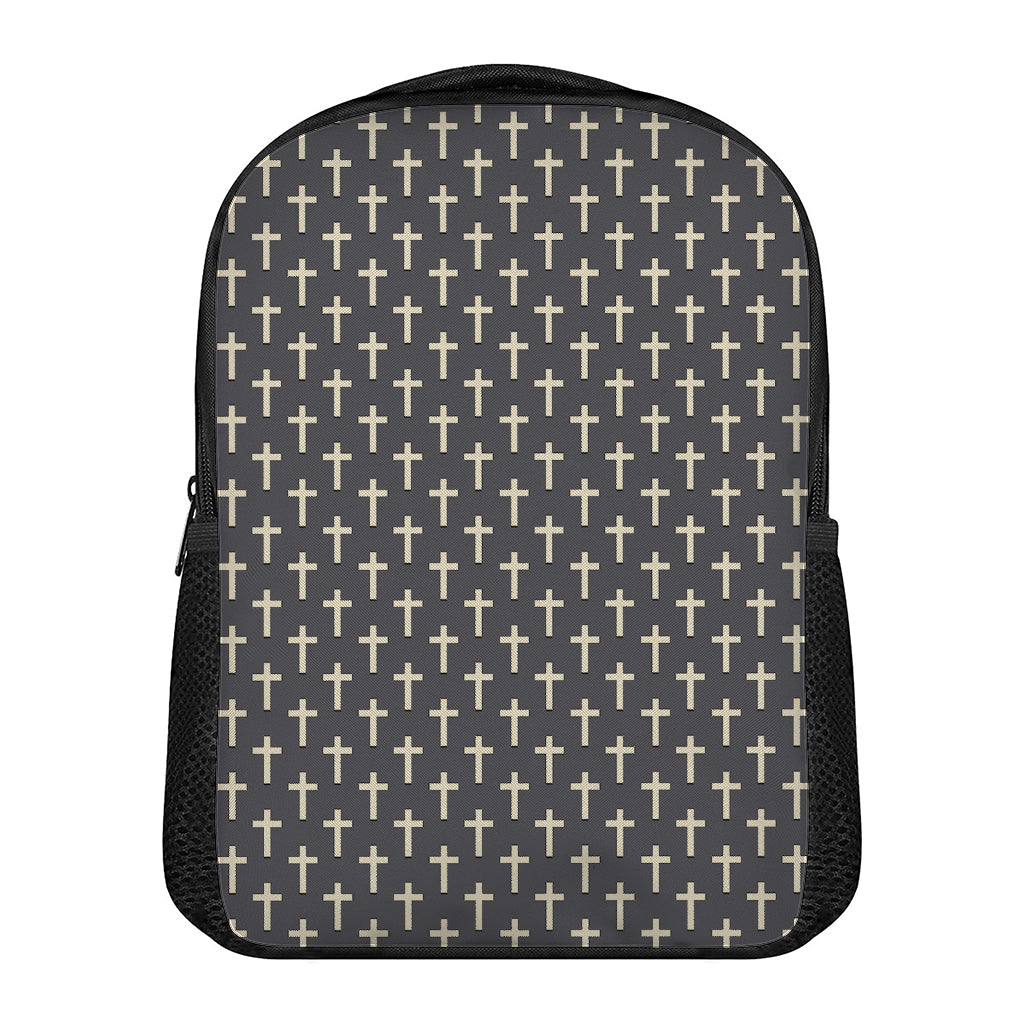 Christian Cross Pattern Print Casual Backpack