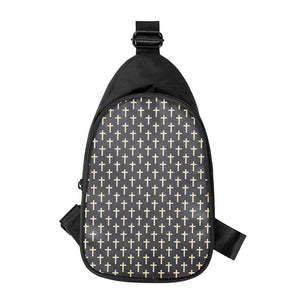 Christian Cross Pattern Print Chest Bag