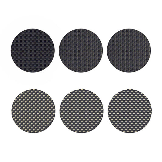 Christian Cross Pattern Print Coaster Set