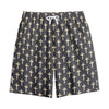 Christian Cross Pattern Print Cotton Shorts