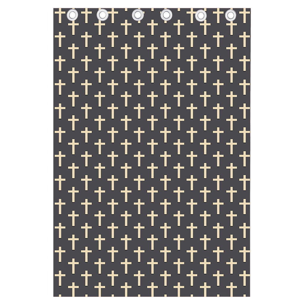 Christian Cross Pattern Print Curtain