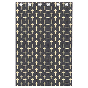 Christian Cross Pattern Print Curtain