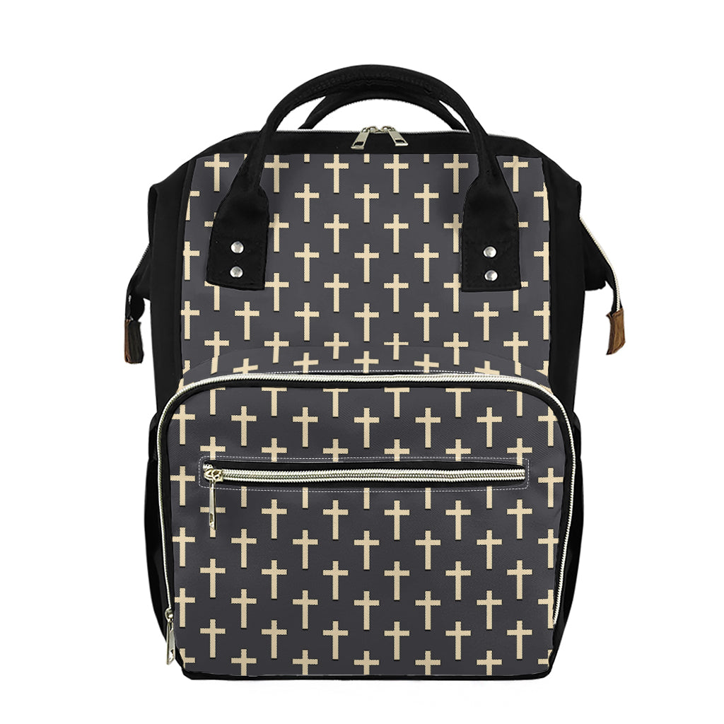 Christian Cross Pattern Print Diaper Bag