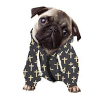 Christian Cross Pattern Print Dog Zip Up Hoodie