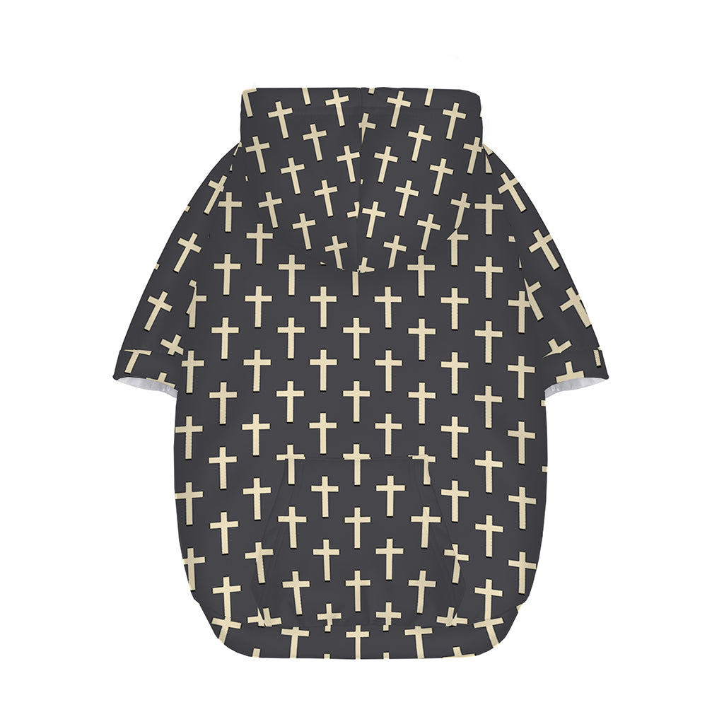 Christian Cross Pattern Print Dog Zip Up Hoodie