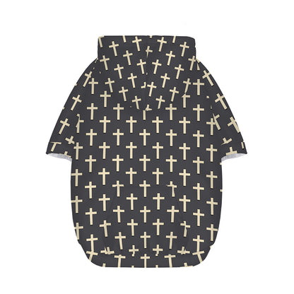 Christian Cross Pattern Print Dog Zip Up Hoodie
