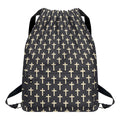 Christian Cross Pattern Print Drawstring Backpack