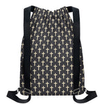 Christian Cross Pattern Print Drawstring Backpack