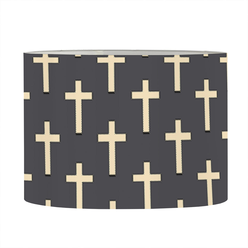 Christian Cross Pattern Print Drum Lamp Shade