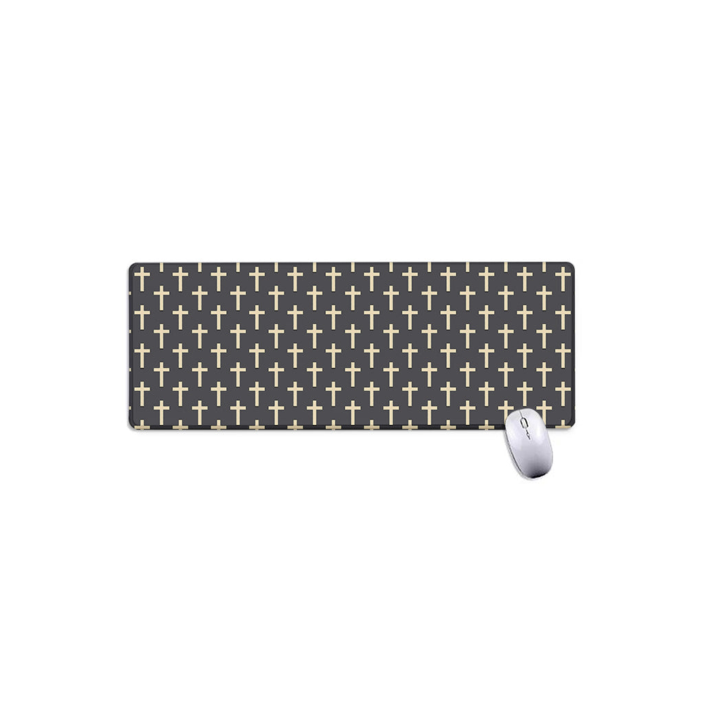 Christian Cross Pattern Print Extended Mouse Pad