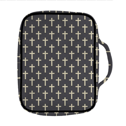 Christian Cross Pattern Print Front Pocket Bible Bag