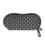Christian Cross Pattern Print Glasses Case