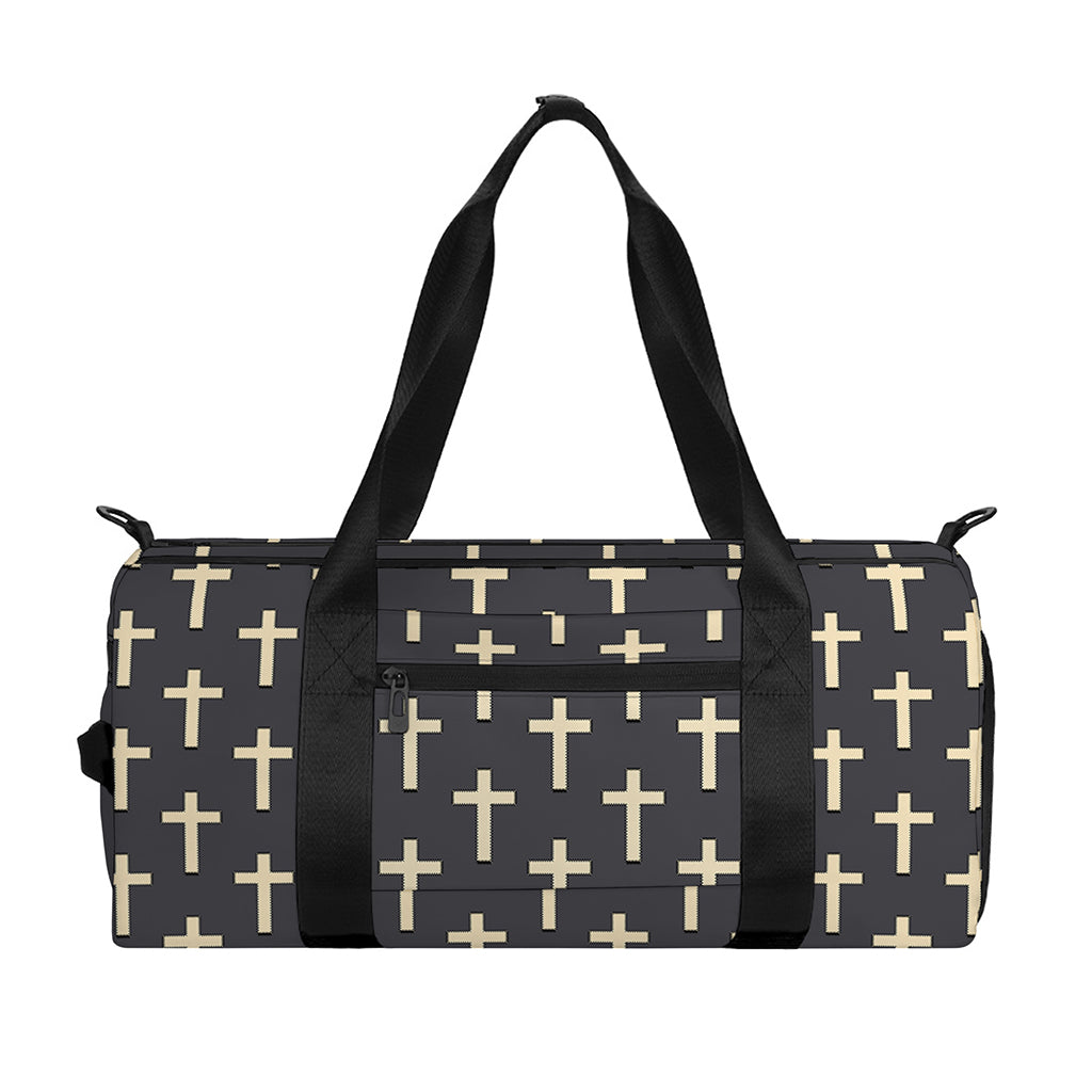 Christian Cross Pattern Print Gym Bag