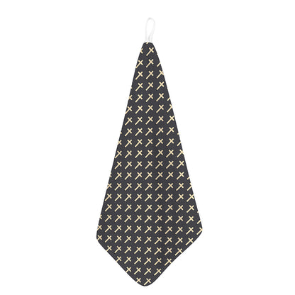 Christian Cross Pattern Print Hand Towel