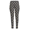 Christian Cross Pattern Print High-Waisted Pocket Leggings