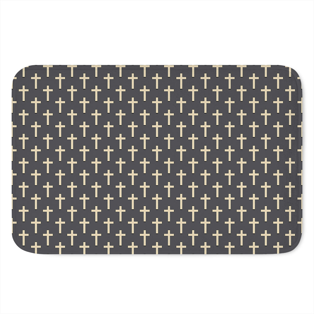 Christian Cross Pattern Print Indoor Door Mat