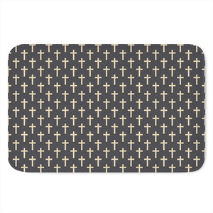 Christian Cross Pattern Print Indoor Door Mat