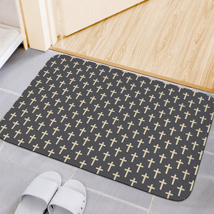 Christian Cross Pattern Print Indoor Door Mat