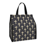 Christian Cross Pattern Print Insulated Lunch Tote